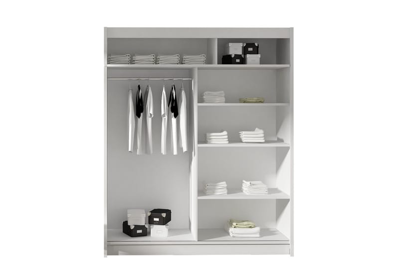 Prag Garderobe 180x57x215 cm - Beige|Hvit - Oppbevaring - Klesoppbevaring - Garderober & garderobesystem - Garderobeskap & klesskap
