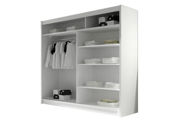 Prag Garderobe 180x57x215 cm - Hvit - Oppbevaring - Klesoppbevaring - Garderober & garderobesystem - Garderobeskap & klesskap