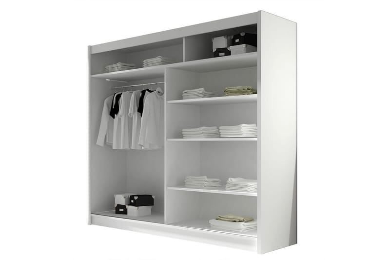 Prag Garderobe 180x57x215 cm - Hvit - Oppbevaring - Klesoppbevaring - Garderober & garderobesystem - Garderobeskap & klesskap