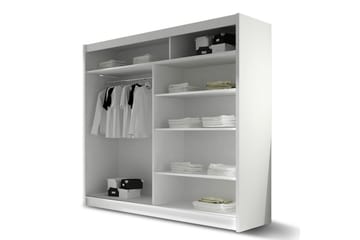 Prag Garderobe 180x57x215 cm - Hvit - Oppbevaring - Klesoppbevaring - Garderober & garderobesystem - Garderobeskap & klesskap