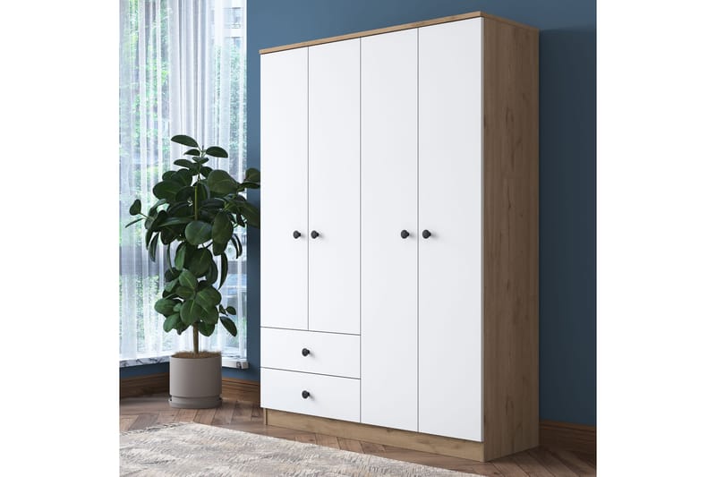 Rinorea Garderobe 120x170 cm - Brun - Oppbevaring - Klesoppbevaring - Garderober & garderobesystem - Garderobeskap & klesskap