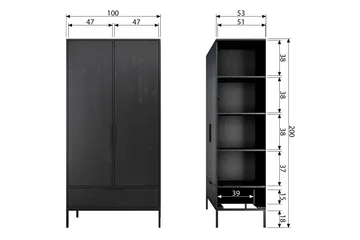 Swichor Garderobe - Svart - Oppbevaring - Klesoppbevaring - Garderober & garderobesystem - Garderobeskap & klesskap