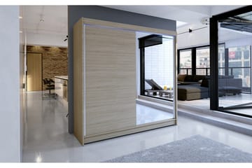 Talin Garderobe 180x58x215 cm - Beige / Grå /  Hvit - Oppbevaring - Klesoppbevaring - Garderober & garderobesystem - Garderobeskap & klesskap
