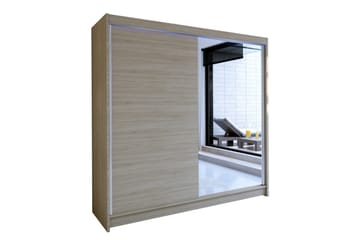 Talin Garderobe 180x58x215 cm - Beige / Grå /  Hvit - Oppbevaring - Klesoppbevaring - Garderober & garderobesystem - Garderobeskap & klesskap