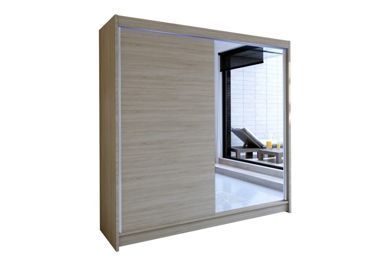 Talin Garderobe 180x58x215 cm, Beige / Grå /  Hvit