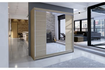 Talin Garderobe 180x58x215 cm - Beige / Grå - Oppbevaring - Klesoppbevaring - Garderober & garderobesystem - Garderobeskap & klesskap