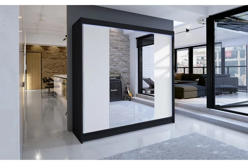 Talin Garderobe 180x58x215 cm - Hvit - Oppbevaring - Klesoppbevaring - Garderober & garderobesystem - Garderobeskap & klesskap