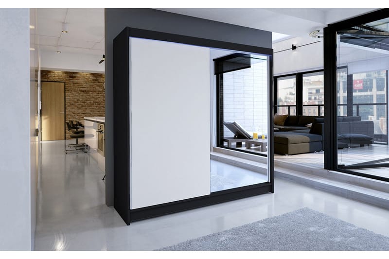 Talin Garderobe 180x58x215 cm - Hvit - Oppbevaring - Klesoppbevaring - Garderober & garderobesystem - Garderobeskap & klesskap