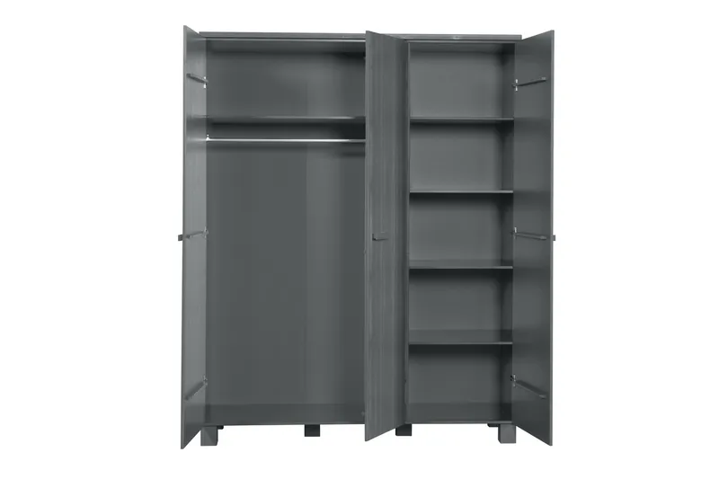 Tenney Garderobe 158 cm - Stålgrå Furu - Oppbevaring - Klesoppbevaring - Garderober & garderobesystem - Garderobeskap & klesskap