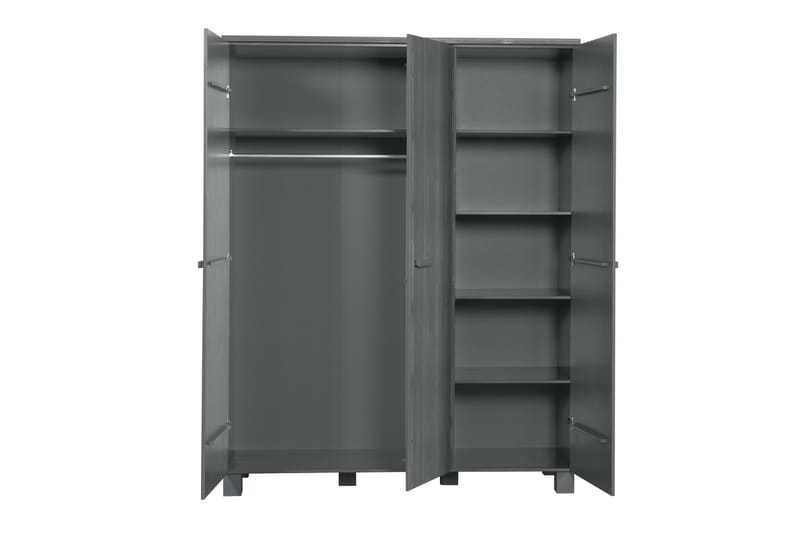 Tenney Garderobe 158 cm - Stålgrå Furu - Oppbevaring - Klesoppbevaring - Garderober & garderobesystem - Garderobeskap & klesskap