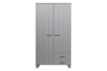 Tenney Garderobe med 2 Skuffer 111 cm - Grå Furu - Oppbevaring - Klesoppbevaring - Garderober & garderobesystem - Garderobeskap & klesskap