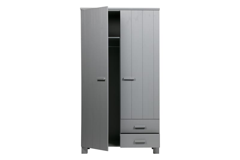 Tenney Garderobe med 2 Skuffer 111 cm - Grå Furu - Oppbevaring - Klesoppbevaring - Garderober & garderobesystem - Garderobeskap & klesskap