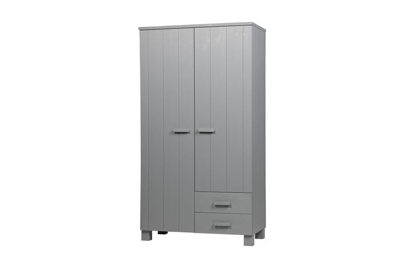 Tenney Garderobe med 2 Skuffer 111 cm - Grå Furu - Oppbevaring - Klesoppbevaring - Garderober & garderobesystem - Garderobeskap & klesskap