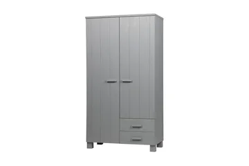 Tenney Garderobe med 2 Skuffer 111 cm - Grå Furu - Oppbevaring - Klesoppbevaring - Garderober & garderobesystem - Garderobeskap & klesskap