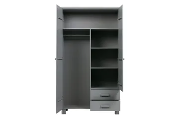 Tenney Garderobe med 2 Skuffer 111 cm - Grå Furu - Oppbevaring - Klesoppbevaring - Garderober & garderobesystem - Garderobeskap & klesskap