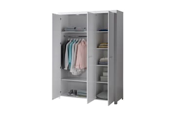 Vandeveer Garderobe 3 Dører - Hvit - Oppbevaring - Klesoppbevaring - Garderober & garderobesystem - Garderobeskap & klesskap