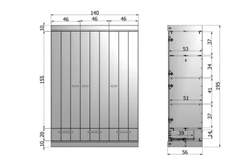 Varius Garderobe 140 cm 3 Dører 3 Skuffer - Hvit Furu - Oppbevaring - Klesoppbevaring - Garderober & garderobesystem - Garderobeskap & klesskap
