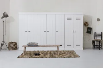 Varius Garderobe 140 cm 3 Dører 3 Skuffer - Hvit Furu - Oppbevaring - Klesoppbevaring - Garderober & garderobesystem - Garderobeskap & klesskap