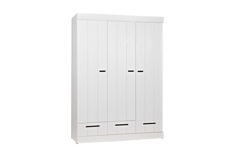 Varius Garderobe 140 cm 3 Dører 3 Skuffer - Hvit Furu - Oppbevaring - Klesoppbevaring - Garderober & garderobesystem - Garderobeskap & klesskap
