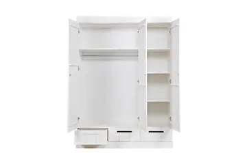 Varius Garderobe 140 cm 3 Dører 3 Skuffer - Hvit Furu - Oppbevaring - Klesoppbevaring - Garderober & garderobesystem - Garderobeskap & klesskap