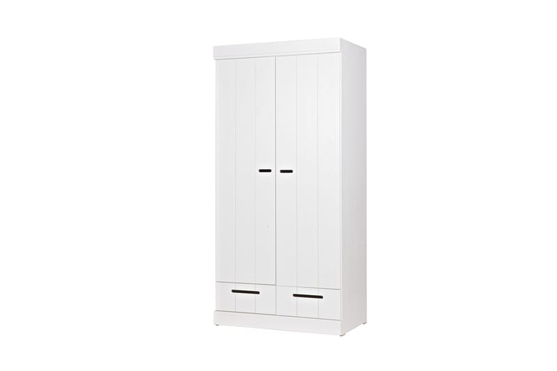 Varius Garderobe 195 cm 2 Dører 2 Skuffer - Hvit Furu - Oppbevaring - Klesoppbevaring - Garderober & garderobesystem - Garderobeskap & klesskap