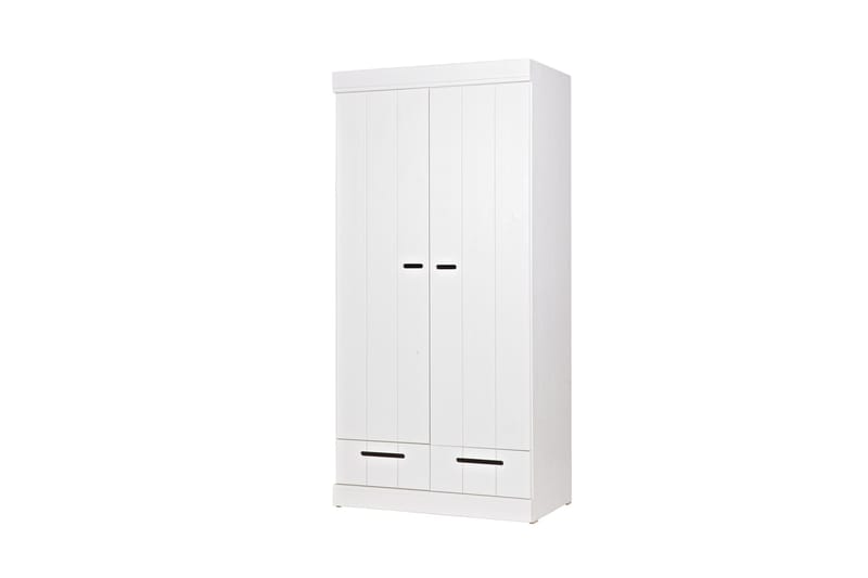 Varius Garderobe 195 cm 2 Dører 2 Skuffer - Hvit Furu - Oppbevaring - Klesoppbevaring - Garderober & garderobesystem - Garderobeskap & klesskap