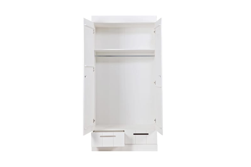 Varius Garderobe 195 cm 2 Dører 2 Skuffer - Hvit Furu - Oppbevaring - Klesoppbevaring - Garderober & garderobesystem - Garderobeskap & klesskap