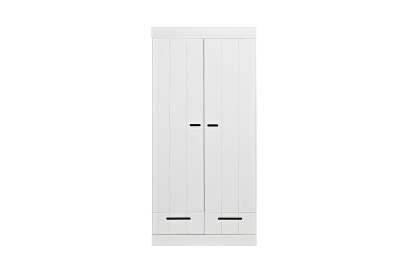 Varius Garderobe 195 cm 2 Dører 2 Skuffer - Hvit Furu - Oppbevaring - Klesoppbevaring - Garderober & garderobesystem - Garderobeskap & klesskap