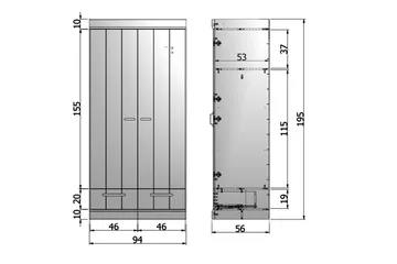 Varius Garderobe 195 cm 2 Dører 2 Skuffer - Hvit Furu - Oppbevaring - Klesoppbevaring - Garderober & garderobesystem - Garderobeskap & klesskap