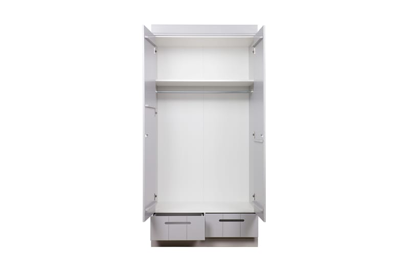Varius Garderobe 94 cm 2 Dører 2 Skuffer - Grå Furu - Oppbevaring - Klesoppbevaring - Garderober & garderobesystem - Garderobeskap & klesskap