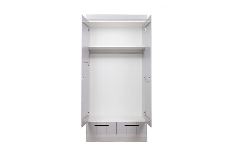 Varius Garderobe 94 cm 2 Dører 2 Skuffer - Grå Furu - Oppbevaring - Klesoppbevaring - Garderober & garderobesystem - Garderobeskap & klesskap
