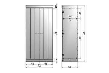 Varius Garderobe 94 cm 2 Dører - Hvit Furu - Oppbevaring - Klesoppbevaring - Garderober & garderobesystem - Garderobeskap & klesskap