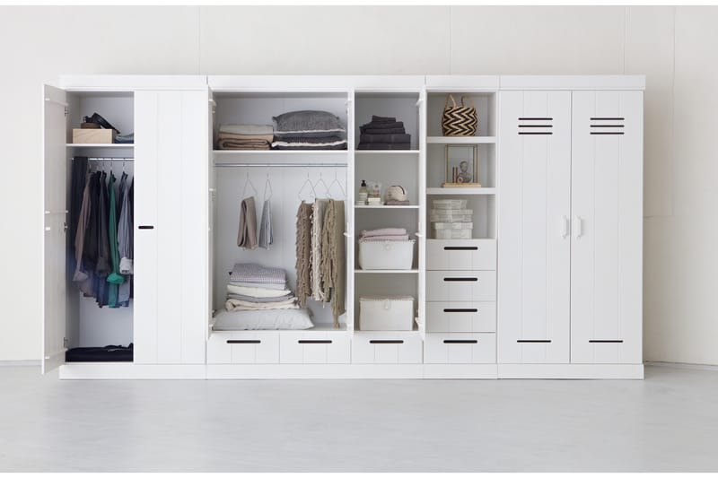 Varius Garderobe 94 cm 2 Dører - Hvit Furu - Oppbevaring - Klesoppbevaring - Garderober & garderobesystem - Garderobeskap & klesskap
