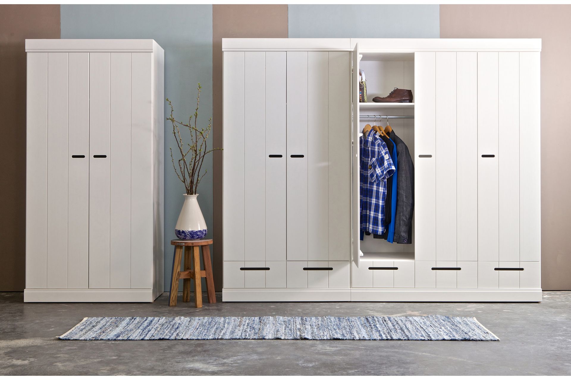 Varius Garderobe 94 cm 2 Dører - Hvit Furu - Oppbevaring - Klesoppbevaring - Garderober & garderobesystem - Garderobeskap & klesskap