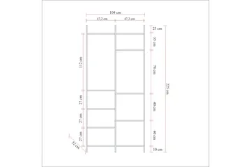 Witonia Garderobe 104x52 cm - Natur - Oppbevaring - Klesoppbevaring - Garderober & garderobesystem - Garderobeskap & klesskap