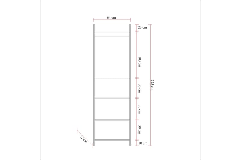 Witonia Garderobe 64x52 cm - Natur - Oppbevaring - Klesoppbevaring - Garderober & garderobesystem - Garderobeskap & klesskap