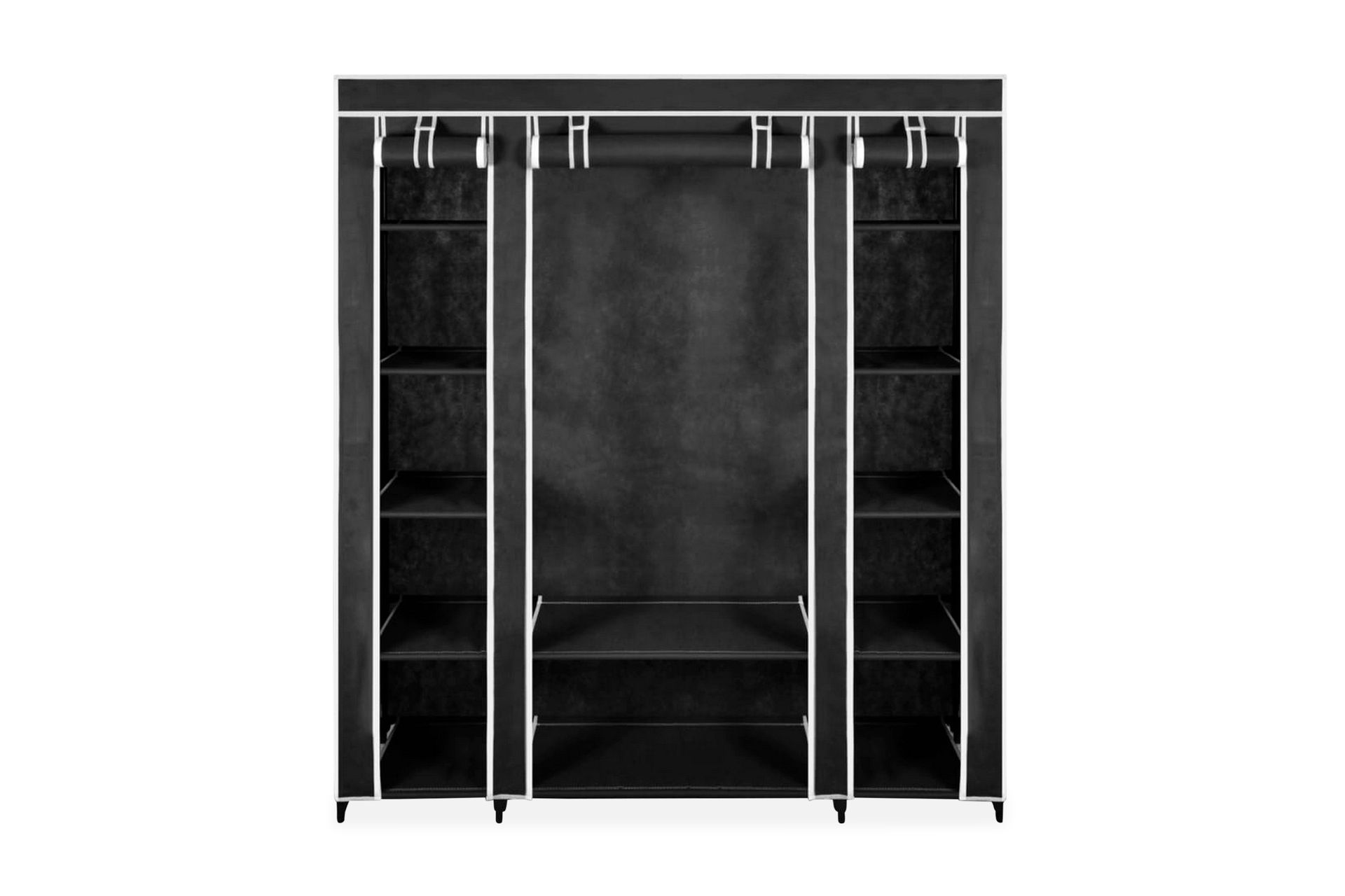 Garderobeskap m. hyller & stenger 45x150x176cm svart stoff - Oppbevaring - Klesoppbevaring - Garderober & garderobesystem