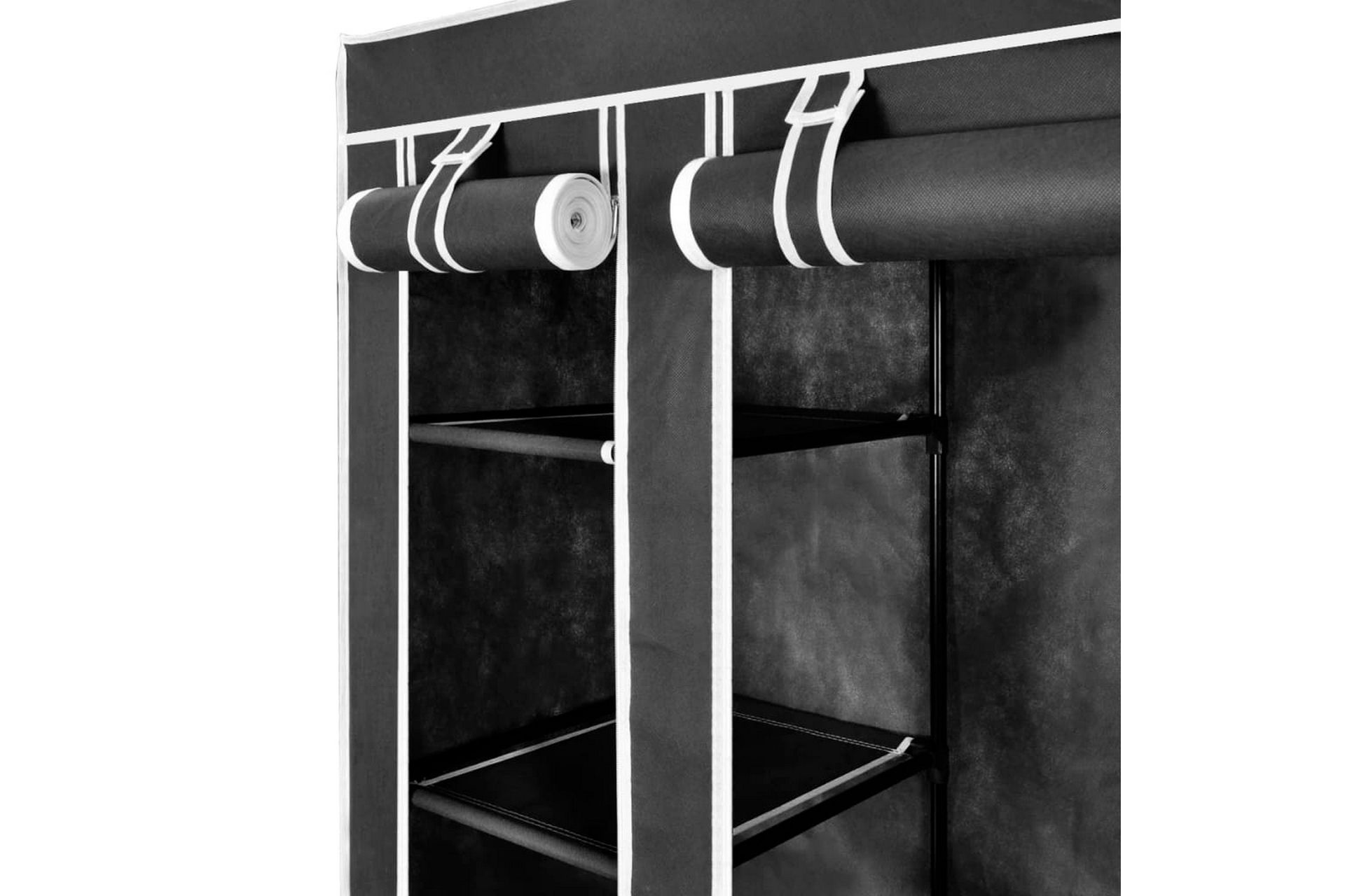 Garderobeskap m. hyller & stenger 45x150x176cm svart stoff - Oppbevaring - Klesoppbevaring - Garderober & garderobesystem