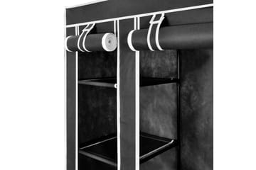 Garderobeskap m. hyller & stenger 45x150x176cm svart stoff - Oppbevaring - Klesoppbevaring - Garderober & garderobesystem