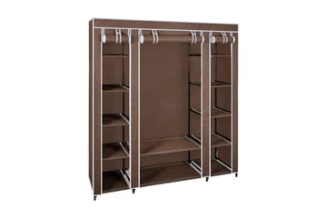 Garderobeskap med rom og stenger 45x150x176 cm brun stoff - Oppbevaring - Klesoppbevaring - Garderober & garderobesystem