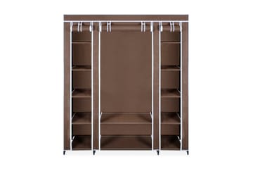 Garderobeskap med rom og stenger 45x150x176 cm brun stoff - Oppbevaring - Klesoppbevaring - Garderober & garderobesystem