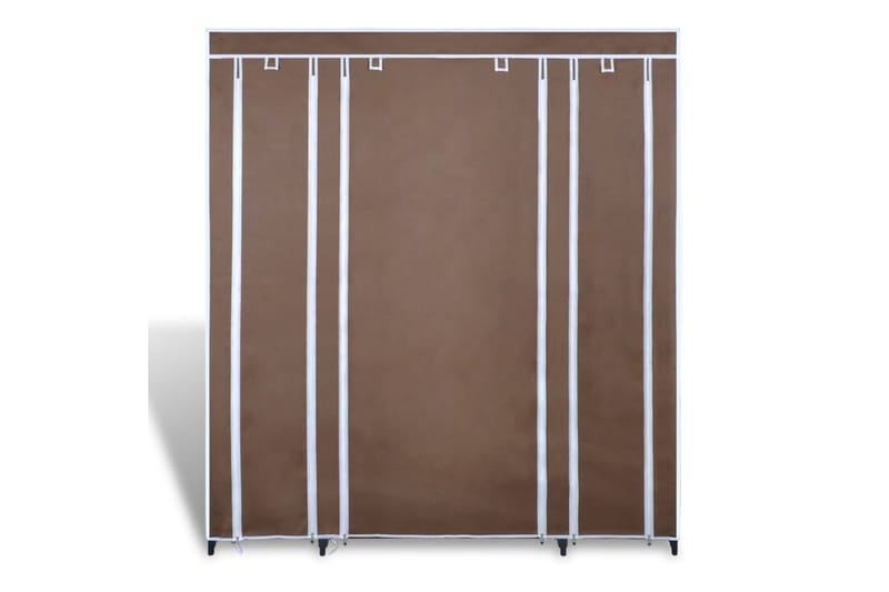 Garderobeskap med rom og stenger 45x150x176 cm brun stoff - Oppbevaring - Klesoppbevaring - Garderober & garderobesystem