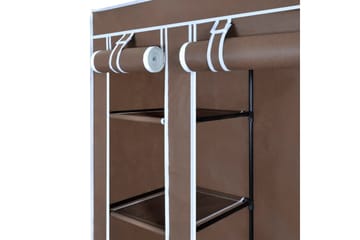 Garderobeskap med rom og stenger 45x150x176 cm brun stoff - Oppbevaring - Klesoppbevaring - Garderober & garderobesystem