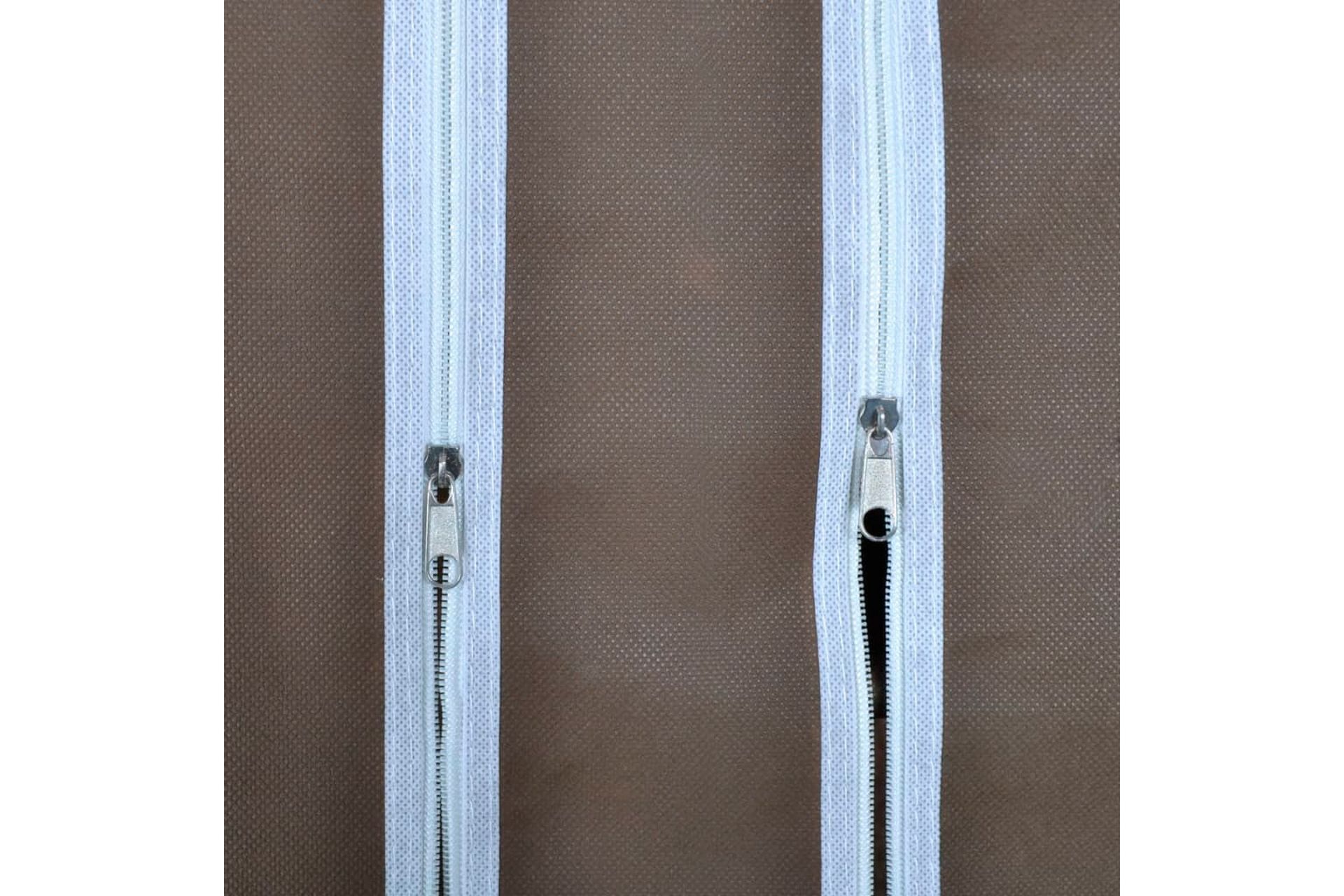 Garderobeskap med rom og stenger 45x150x176 cm brun stoff - Oppbevaring - Klesoppbevaring - Garderober & garderobesystem