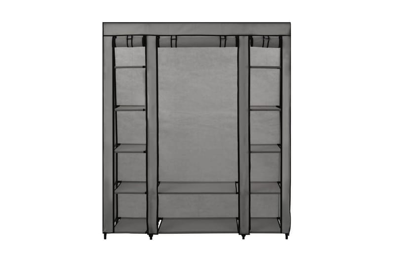 Garderobeskap med rom og stenger grå 150x45x176 cm stoff - Oppbevaring - Klesoppbevaring - Garderober & garderobesystem