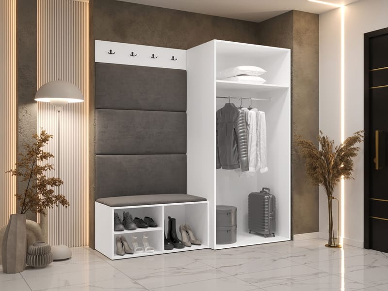 garderobeskap Medi Valnøtt + Manila 02 - Valnøtt + Manila 02 - Oppbevaring - Klesoppbevaring - Garderober & garderobesystem - Hjørnegarderobe