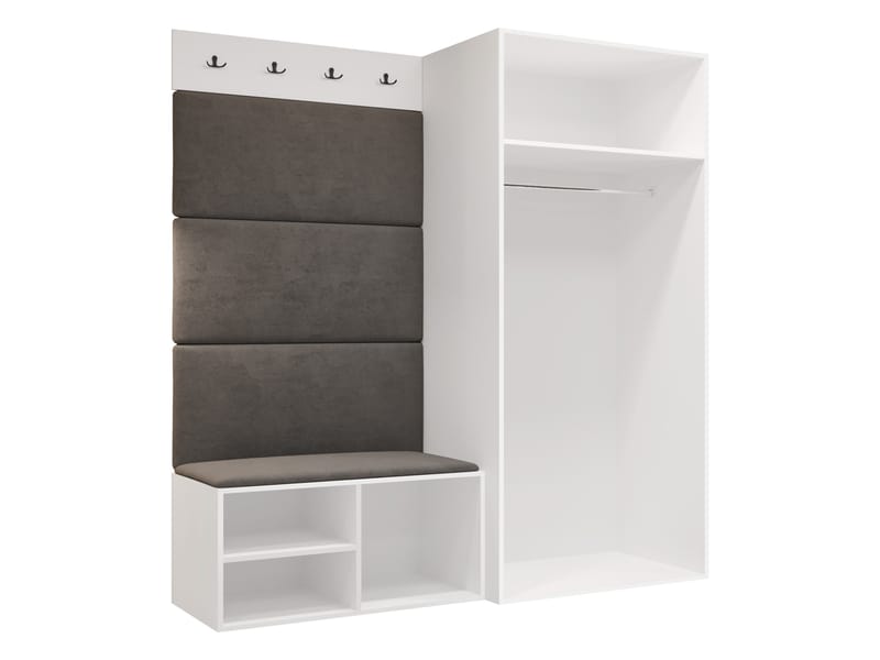 garderobeskap Medi Valnøtt + Manila 04 - Valnøtt + Manila 04 - Oppbevaring - Klesoppbevaring - Garderober & garderobesystem - Hjørnegarderobe