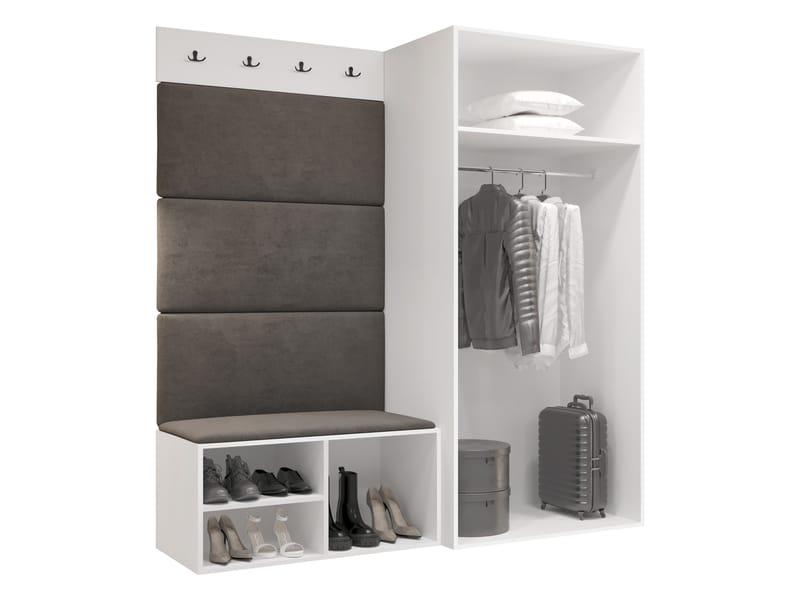 garderobeskap Medi Valnøtt + Manila 04 - Valnøtt + Manila 04 - Oppbevaring - Klesoppbevaring - Garderober & garderobesystem - Hjørnegarderobe