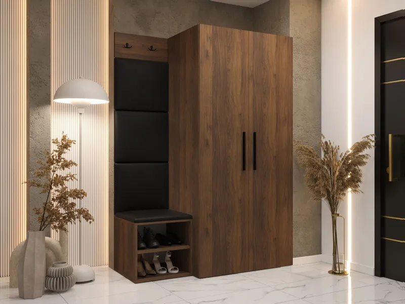 garderobeskap Medi Valnøtt + Soft 011 - Valnøtt + Soft 011 - Oppbevaring - Klesoppbevaring - Garderober & garderobesystem - Hjørnegarderobe