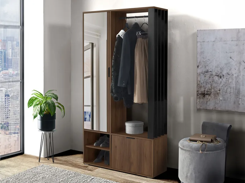 garderobeskap NO_BRAND Garderobe MILO brun - Oppbevaring - Klesoppbevaring - Garderober & garderobesystem
